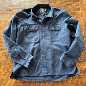 L.O.G.G. H&M Navy Shacket Button Down Chore Barn Jacket Men's Relaxed Fit Shirt
